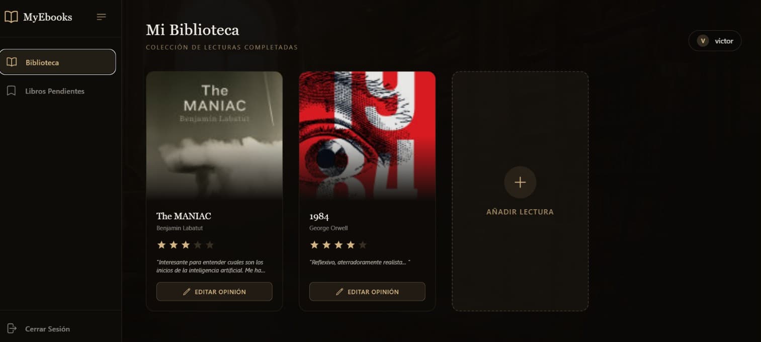 Vista de libros leídos